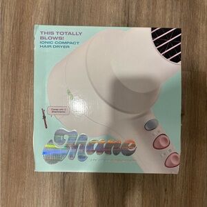 Mane Ionic Compact Hair Dryer - White and Pink